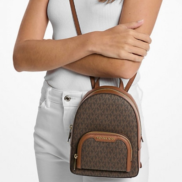 Michael Kors Jaycee Extra-Small Convertible Backpack Purse – Brown main image 6
